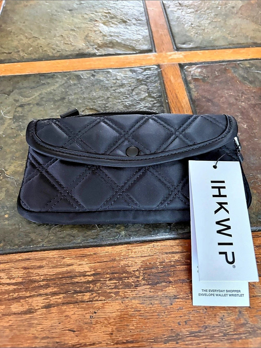 IHKWIP Quilted Wristlet Clutch in Black NWT